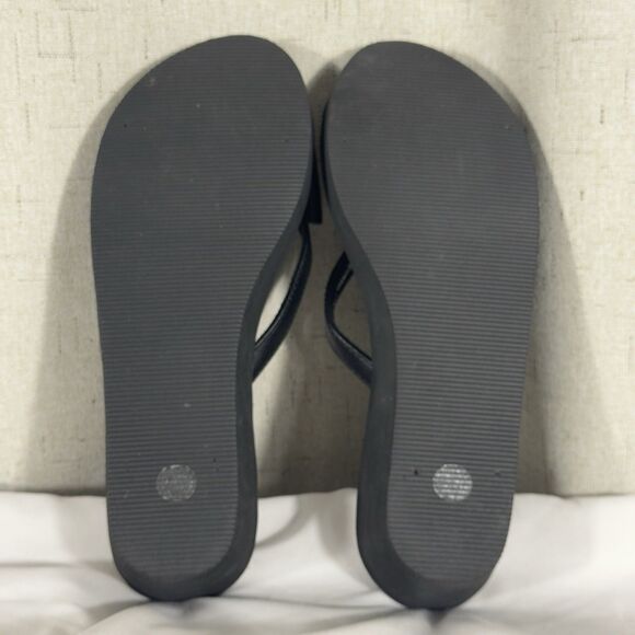 Disney Minnie Mouse Platform Flip Flops Sandals Women’s Size 8 Black Red Bow - Picture 4 of 11